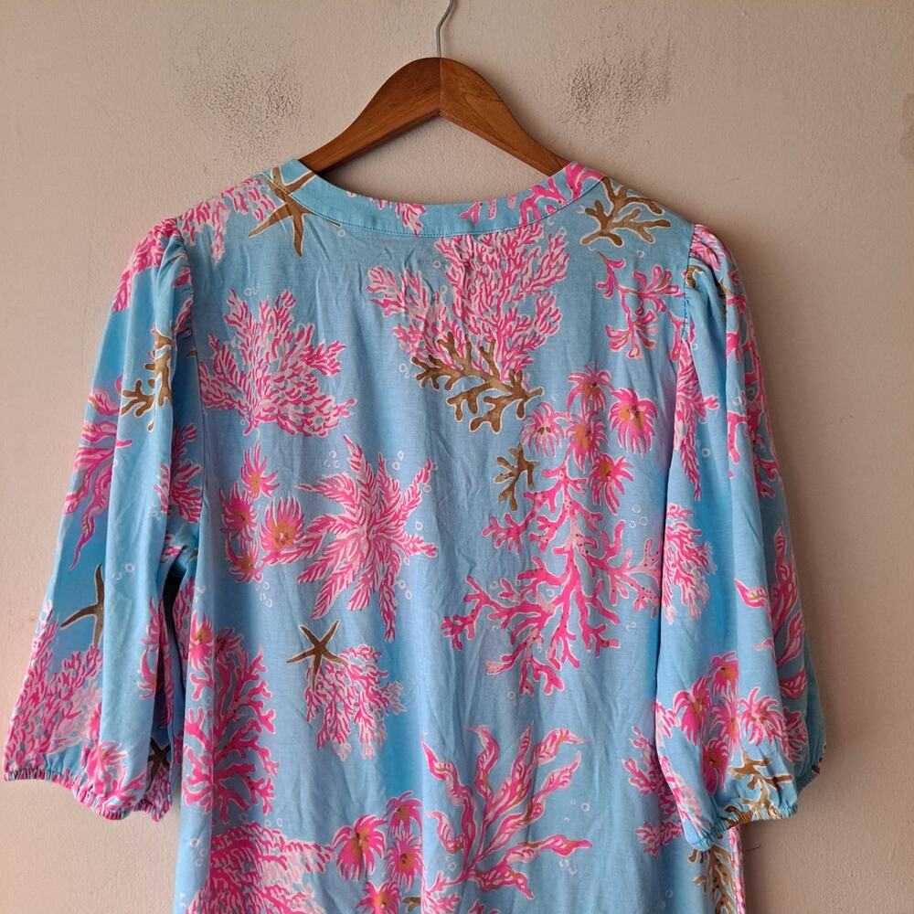 NWOT Lilly Pulitzer Colson Mini Popover Dress Royal Coral Blue Pink Womens Sz XL - Picture 7 of 11